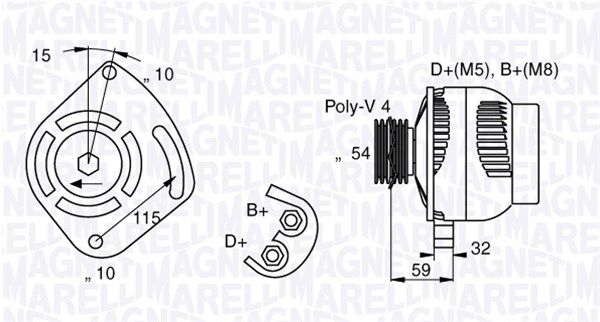 MAGNETI MARELLI 063377001010 Alternator