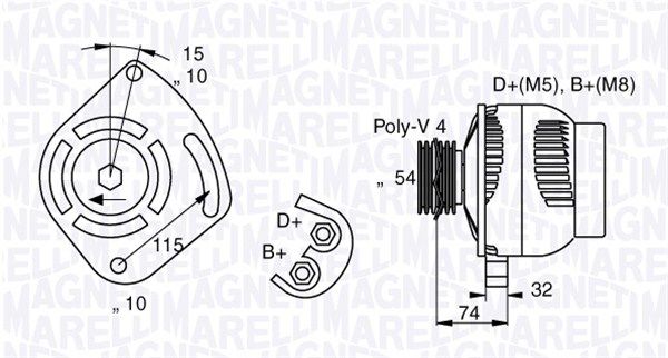 MAGNETI MARELLI 063377011010 Alternator