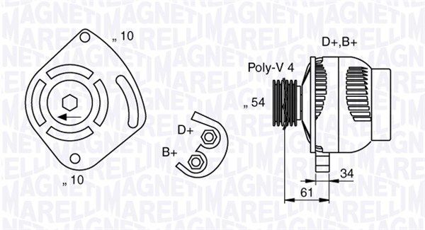 MAGNETI MARELLI 063377030010 Alternator