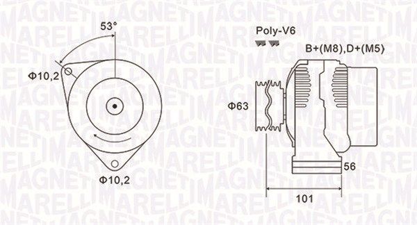MAGNETI MARELLI 063731152010 Alternator