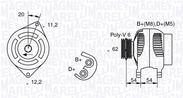 MAGNETI MARELLI 063731223010 Alternator