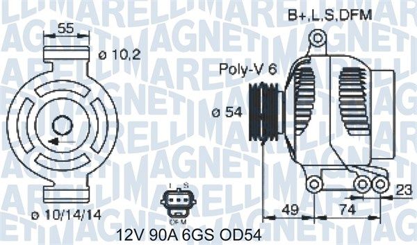 MAGNETI MARELLI 063731388310 Alternator