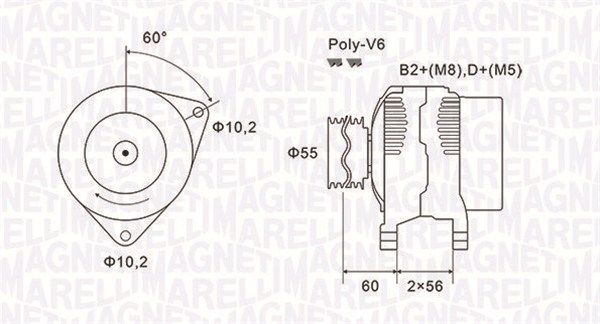 MAGNETI MARELLI 063731577010 Alternator