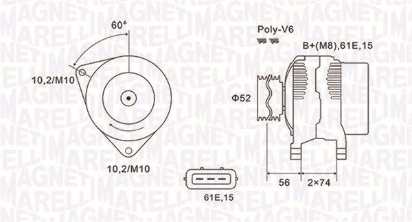 MAGNETI MARELLI 063731580010 Alternator