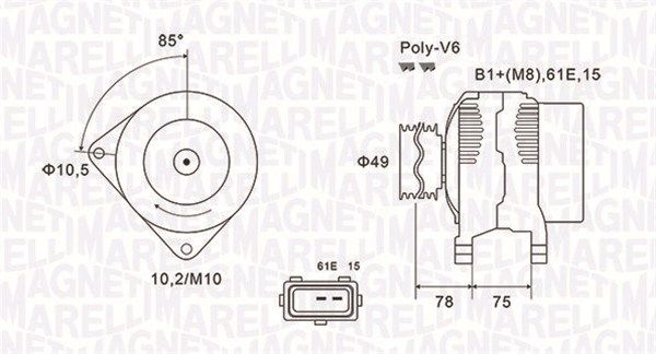 MAGNETI MARELLI 063731591010 Alternator