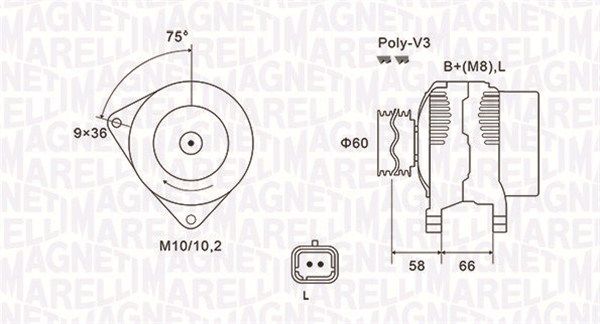 MAGNETI MARELLI 063731637010 Alternator