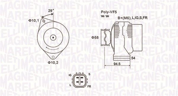 MAGNETI MARELLI 063731721010 Alternator