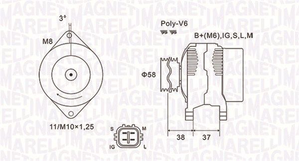MAGNETI MARELLI 063731889010 Alternator