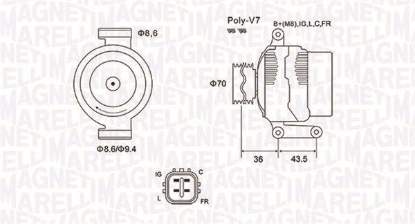 MAGNETI MARELLI 063731980010 Alternator