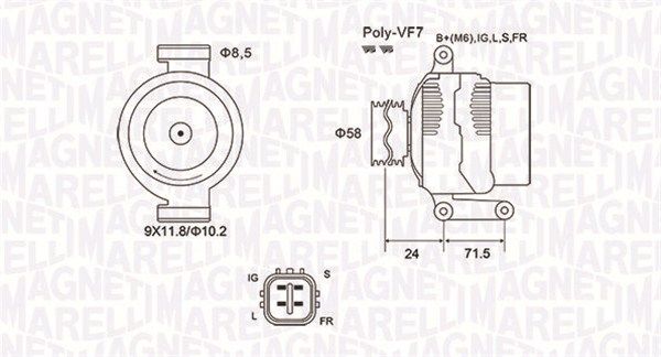 MAGNETI MARELLI 063732036010 Alternator