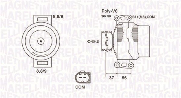 MAGNETI MARELLI 063732038010 Alternator