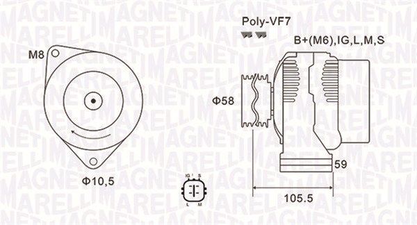 MAGNETI MARELLI 063732069010 Alternator