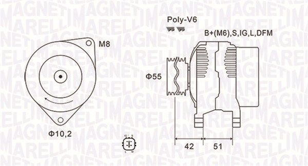 MAGNETI MARELLI 063732126010 Alternator