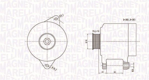 MAGNETI MARELLI 063738250010 Alternator