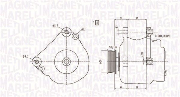 MAGNETI MARELLI 063738290010 Alternator