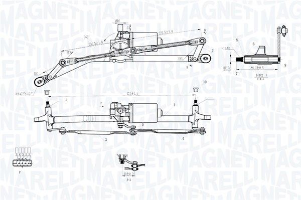 MAGNETI MARELLI 064012005011 Window Cleaning System