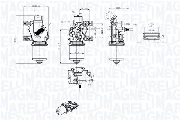 MAGNETI MARELLI 064043803010 Wiper Motor