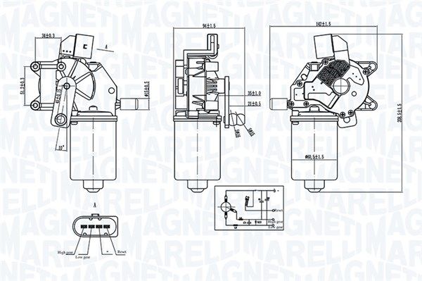 MAGNETI MARELLI 064376600010 Wiper Motor
