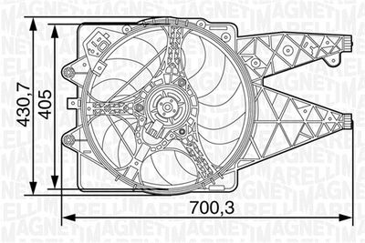 Fan, engine cooling MAGNETI MARELLI 069422446010