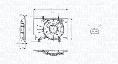 Fan, engine cooling MAGNETI MARELLI 069422734010