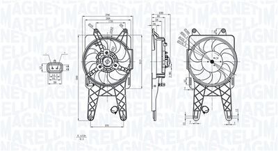 Fan, engine cooling MAGNETI MARELLI 069422818010