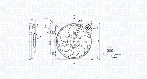 MAGNETI MARELLI 069422896010 Fan, engine cooling