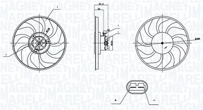 Fan, engine cooling MAGNETI MARELLI 069422903010