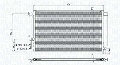 Condenser, air conditioning MAGNETI MARELLI 350203100500
