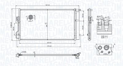 Condenser, air conditioning MAGNETI MARELLI 350203101100