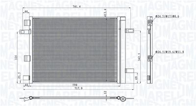 Condenser, air conditioning MAGNETI MARELLI 350203101200