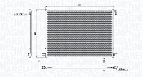 MAGNETI MARELLI 350203101300 Condenser, air conditioning