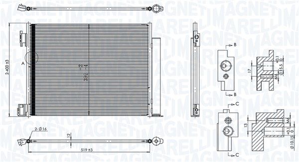 MAGNETI MARELLI 350203101500 Condenser, air conditioning