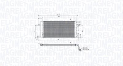 Condenser, air conditioning MAGNETI MARELLI 350203105200