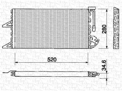 Condenser, air conditioning MAGNETI MARELLI 350203130000