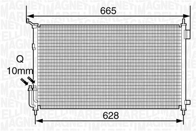 Condenser, air conditioning MAGNETI MARELLI 350203350000