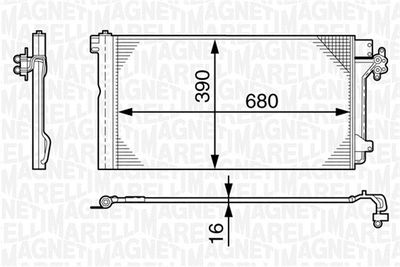 Condenser, air conditioning MAGNETI MARELLI 350203478000