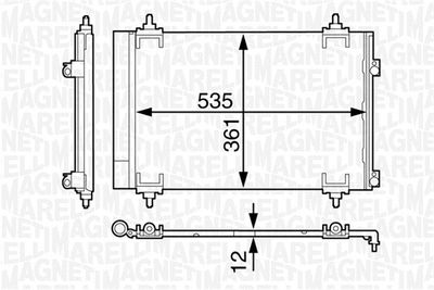 Condenser, air conditioning MAGNETI MARELLI 350203602000