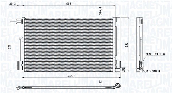MAGNETI MARELLI 350203611000 Condenser, air conditioning