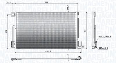 Condenser, air conditioning MAGNETI MARELLI 350203611000