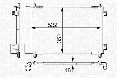 Condenser, air conditioning MAGNETI MARELLI 350203613000
