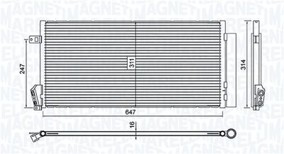 Condenser, air conditioning MAGNETI MARELLI 350203619000
