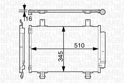 Condenser, air conditioning MAGNETI MARELLI 350203631000