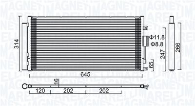 Condenser, air conditioning MAGNETI MARELLI 350203644000