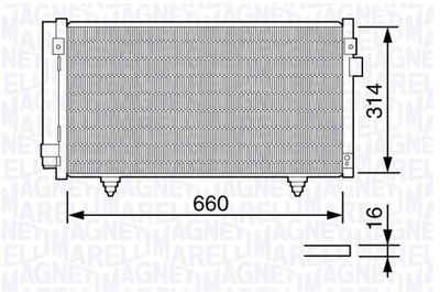 Condenser, air conditioning MAGNETI MARELLI 350203657000
