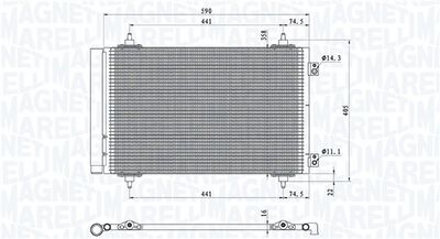 Condenser, air conditioning MAGNETI MARELLI 350203710000