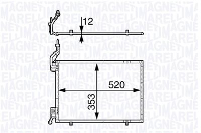 Condenser, air conditioning MAGNETI MARELLI 350203719000