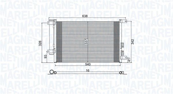 MAGNETI MARELLI 350203733000 Condenser, air conditioning