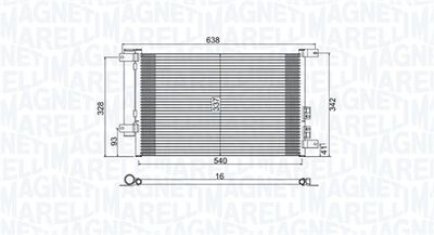 Condenser, air conditioning MAGNETI MARELLI 350203733000