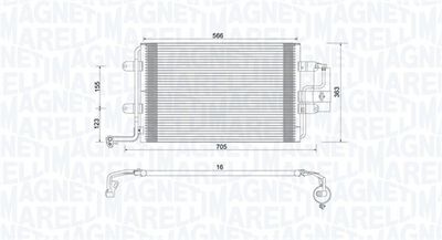 Condenser, air conditioning MAGNETI MARELLI 350203735000