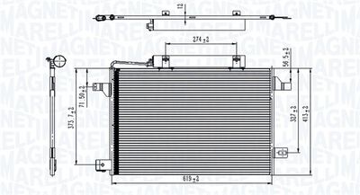 Condenser, air conditioning MAGNETI MARELLI 350203745000